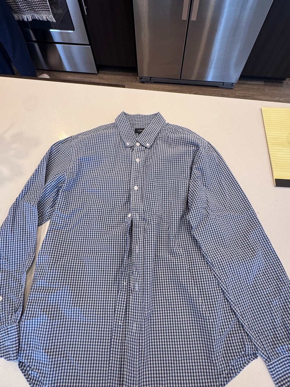J. Crew Blue Gingham Button-Down Shirt